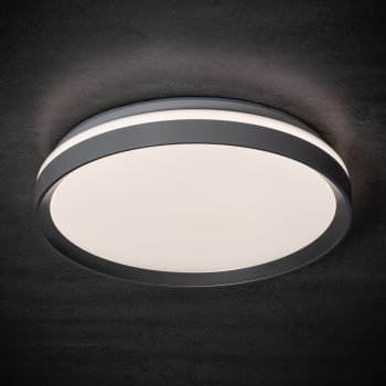Preview: LED Deckenleuchte LIXAN CCT 3000-6500K FB dimmbar Ø385 weiß / schwarz Kanlux 46281