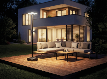 Kanlux LED Solarleuchte PARENO CCT 3000/4000/6500K PIR Sensor schwarz 25W IP54 46450