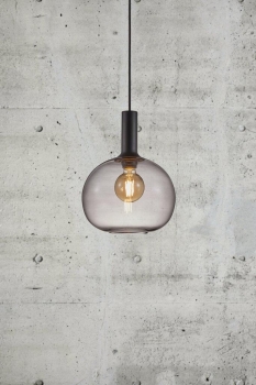 Preview: Nordlux Pendelleuchte Alton 25 Pendel E27 Rauch schwarz Pendellampe Glas