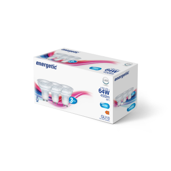 Preview: 3er Set LED Spot 36° GU10 4,9W 450Lm 4000K neutralweiss Strahler Energetic 5164005623