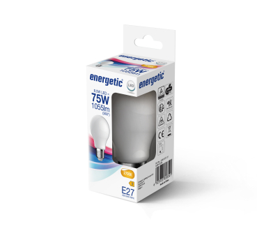 Preview: 8,5W LED Lampe A60 2700K E27 1055Lm Glas Filament Energetic Leuchtmittel Milky