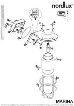 Preview: Wandleuchte Marina Wand weiss Nordlux E27 IP44 Badleuchte 83321001