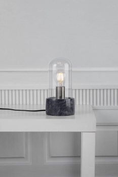 Preview: Nordlux Tischlampe SIV Tisch Marmor Glas E27 Tischleuchte schwarz 45895003