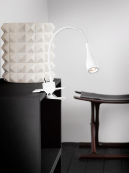 Preview: Klemmlampe Mento Nordlux weiss LED 3W Tischlampe Flexarm 75582001