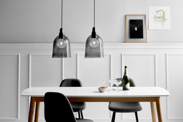 Preview: Pendelleuchte Nordlux Karma Ø24cm rauch Pendel E27 Glas Holz 78353047