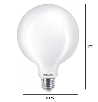 Philips Globe G125 LED Lampe E27 13W 2700K warmweiss 2000Lm Matt