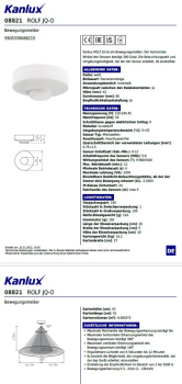 Preview: Bewegungsmelder ROLF JQ-O Mikrowellen Sensor H360 V160 Kanlux 08821