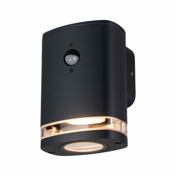 Kanlux Wandleuchte ZEVI W EL mit Bewegungsmelder PIR Sensor schwarz IP54 1xGU10 90100