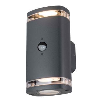 Kanlux Fassadenleuchte ZEVI W EL PIR Sensor graphit IP54 GU10 Bewegungsmelder 90103