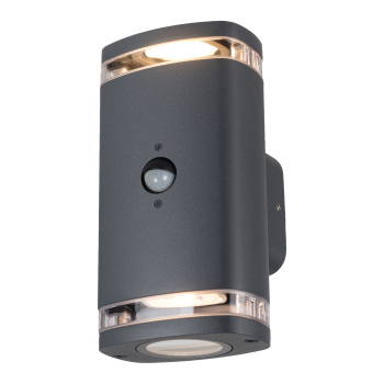 Kanlux Fassadenleuchte ZEVI W EL PIR Sensor graphit IP54 GU10 Bewegungsmelder 90103