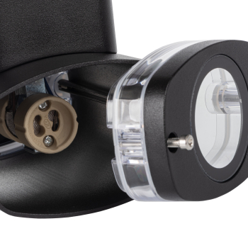 Kanlux Wandleuchte ZEVI W EL mit Bewegungsmelder PIR Sensor schwarz IP54 1xGU10 90100