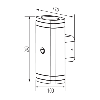 Preview: Kanlux Fassadenleuchte ZEVI W EL PIR Sensor graphit IP54 GU10 Bewegungsmelder 90103
