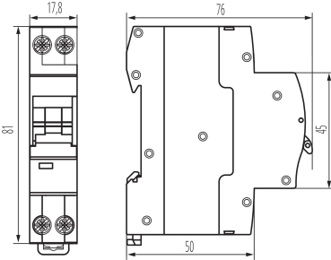 Fehlerstromschutzschalter mit Überstromschutz B10 30mA 6kA 2P KRO6-1M-2/B10/30-A Ideal 90406