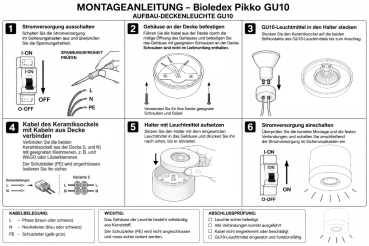 BIOLEDEX Deckenleuchte Pikko weiss / blau GU10 MR16 Kinderzimmerbeleuchtung