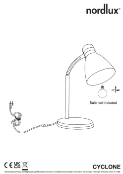 Tischleuchte Cyclone Nordlux E14 Tisch Leseleuchte weiß 73065001