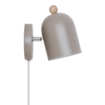 Preview: Kinder-Wandleuchte Nordlux Gaston Hellbraun E27 Wandlampe aus Metall und Holz