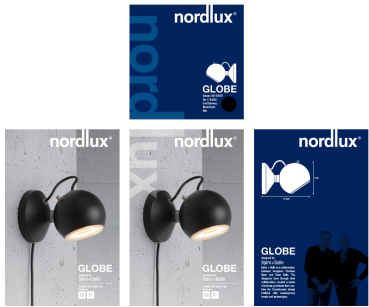 Nordlux Wandleuchte Globe Wand schwarz Magnethalterung GU10 83133003