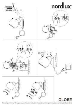 Preview: Dänische Wandleuchte Nordlux Globe Wand schwarz Magnethalterung GU10 83133003