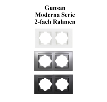 Preview: Gunsan 2-fach Rahmen Moderna horizontal weiss Steckdosenabdeckungen