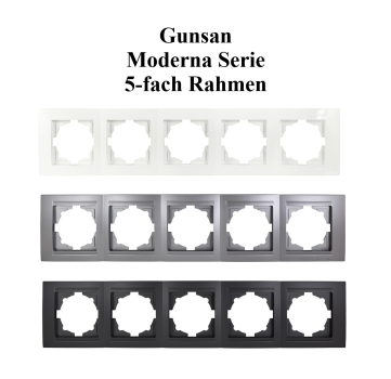 Gunsan Moderna 5-fach Rahmen schwarz Abdeckung für Schalter Dimmer