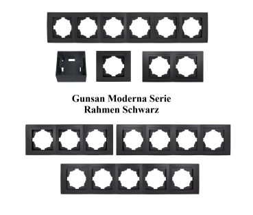 Gunsan Moderna 5-fach Rahmen schwarz Abdeckung für Schalter Dimmer