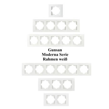 Preview: 2-fach Rahmen Senkrecht Moderna Gunsan weiss für Schalter Steckdosen