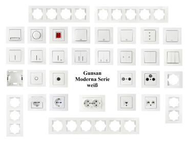 Preview: Gunsan Moderna Taster Licht mit Beleuchtung Unterputz Weiss