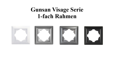 Gunsan Visage 1-fach Rahmen für 1 Steckdose Schalter Dimmer Schwarz