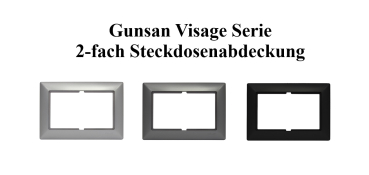 Preview: Gunsan Visage 2-fach Rahmen für zweifach Steckdose Schwarz Steckdosenabdeckung