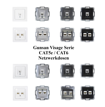 Preview: 1-fach CAT5e Datenbuchse Visage Gunsan dunkelsilber Internet Netzwerk