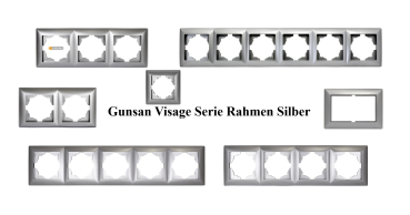 Preview: Gunsan Visage 4-fach Rahmen für 4 Steckdosen Lichtschalter Dimmer Silber