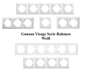 Preview: Gunsan Visage 2-fach Rahmen für 2 Steckdosen Lichtschalter Dimmer weiss