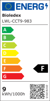 Bioledex LED Wandleuchte 12cm IP65 Rund 9W CCT 3000/4000/6500K Schwarz