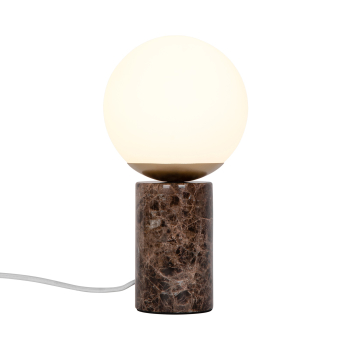 Preview: Nordlux Lilly Marble Tischlampe Braun echter Marmor E14 Tischleuchte 2213575018