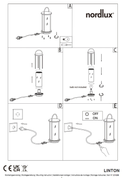 Dänische Tischleuchte Linton verzinkt Nordlux E27 Aussentischlampe IP54 2218295031