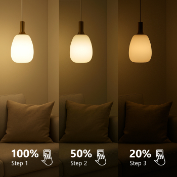 Preview: Energetic LED Lampe A60 2700K 806Lm 3-stufig dimmbar E27 Milky 5251000121