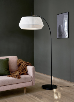 Preview: Nordlux Stehlampe Dicte Weiss E27 Bodenlampe, Schirm aus Textilien