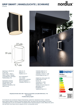 Nordlux Grip Smart LED Wandleuchte 10W Aussenleuchte IP54 schwarz 2200–6500K 2118201003