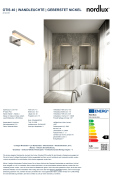 Preview: LED Schrankleuchte Otis 40 nickel Nordlux IP44 14W Spiegellampe Moodmaker Dimming 3000K - Kopie