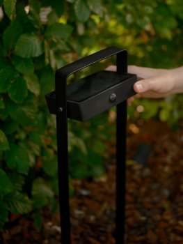 Nordlux Pollerleuchte Saulio Solar Sensor schwarz IP44 LED Wegeleuchte 2518268003