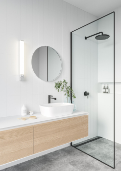 Nordlux LED Spiegelleuchte Sjaver IP44 Wandleuchte 3000/4000K RA90 mit Steckdose weiss 2510451001