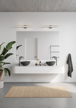 LED Spiegelleuchte Tinia 60 Nordlux schwarz IP44 Badleuchte 2210141003 - Dimmen mit Moodmaker