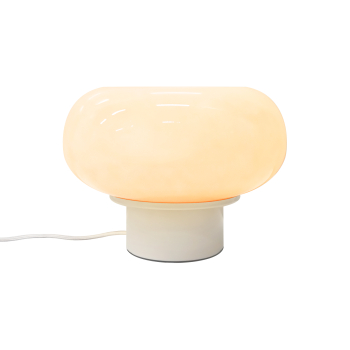 Tischleuchte Malti Nordlux beige Glas skandinavische Tischlampe 2xE27