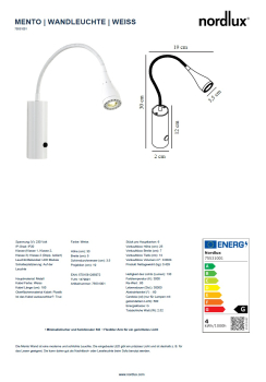 LED Wandleuchte Mento Nordlux weiß 3W Wandlampe 130Lm warmweiß