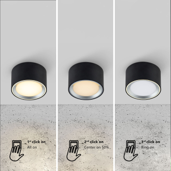 Nordlux LED Deckenleuchte Landon schwarz IP44 Badleuchte dimmbar 2700K 2110660103