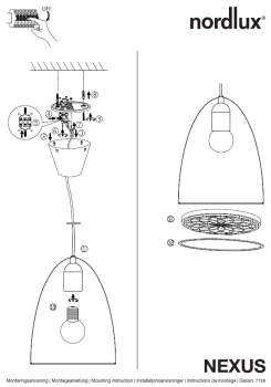 Pendelleuchte Nexus 20 Nordlux 77263003 Hängeleuchte schwarz E27