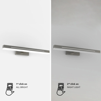 LED Spiegelleuchte Otis 60 Nickel Nordlux IP44 Moodmaker Dimming 17W 1650Lm 3000K