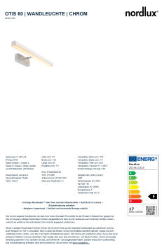 Preview: Otis 60 LED Wandleuchte Chrom Nordlux IP44 Spiegelleuchte 2-stufiger Moodmaker Dimming 17W 1650Lm 3000K