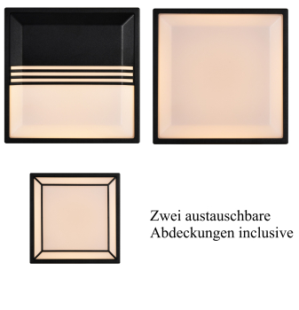 Dänische LED Wandleuchte Oliver Nordlux schwarz IP54 Fassadenleuchte incl. austauschbare Abdeckungen