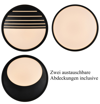 Nordische LED Wandleuchte Deckenleuchte Oliver rund Nordlux schwarz IP54 Fassadenleuchte